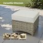 HOMLUX 2-Piece Outdoor Wicker Ottoman Set with Cushion in Gray, , large