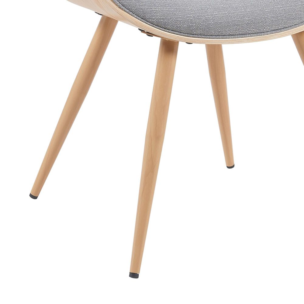 Armen Living Butterfly Arm Chair with Gray Upholstery in Oak, , large