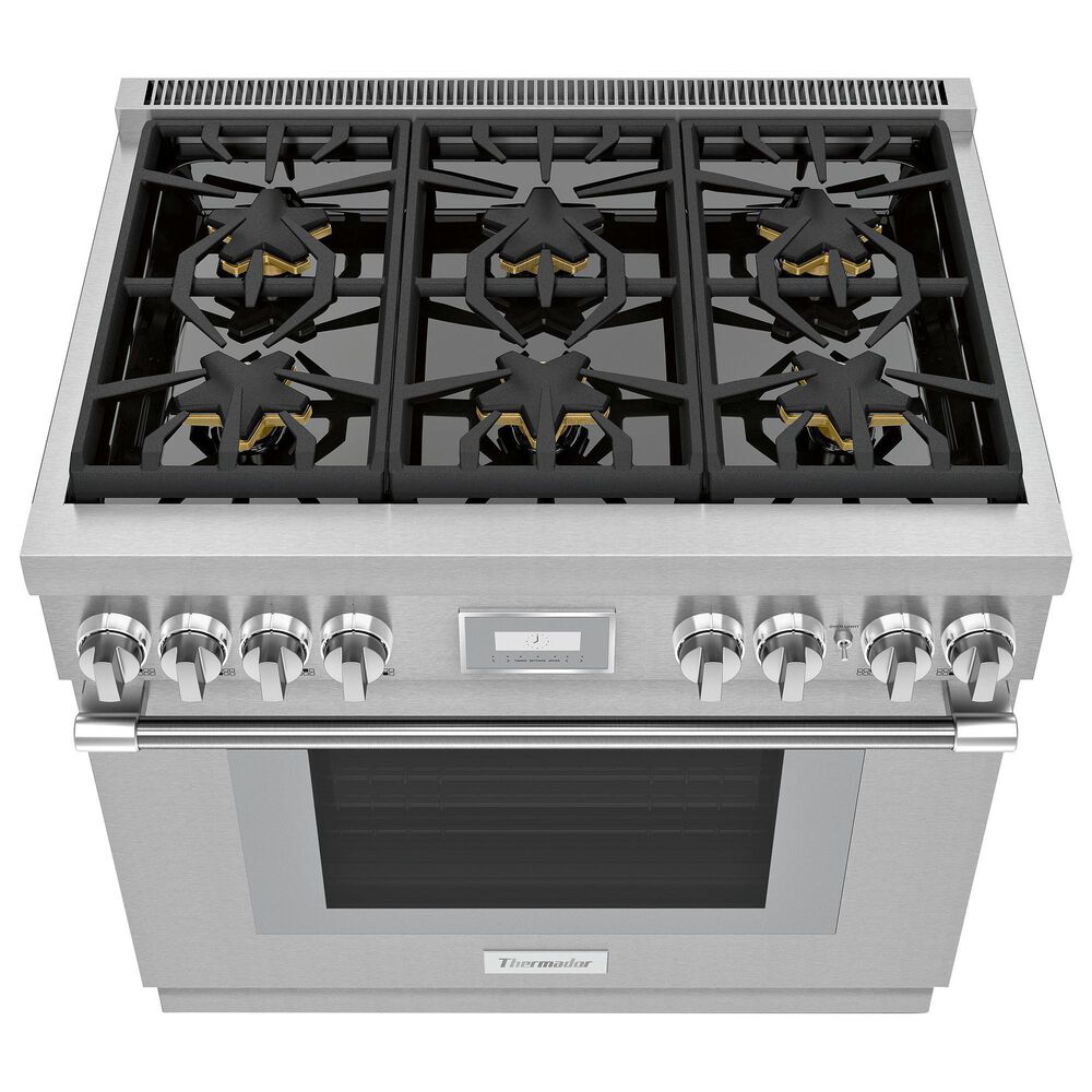 Thermador 36&quot; Professional Harmony Standard Depth Gas Range with 6 Burners in Stainless Steel, , large