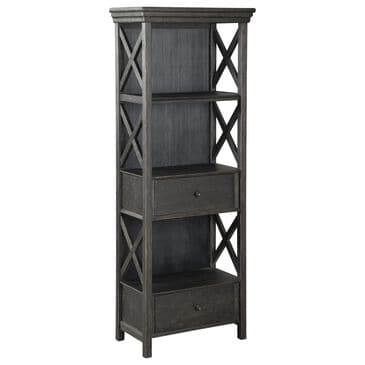 Ashley Tyler Creek 3-Shelf Display Cabinet in Antique Black and Gray, , large