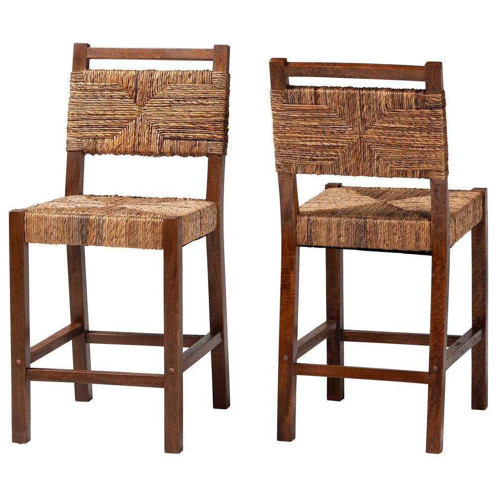 Baxton Studio Cordoba Counter Stool in Mahogany (Set of 2), , large