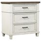 Riva Ridge Caraway 4 Piece King Storage Bedroom Set in Aged Ivory and Brown with USB Ports, , large