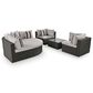 HOMLUX 7-piece Outdoor Conversation Set with Black Wicker in Light Gray, , large