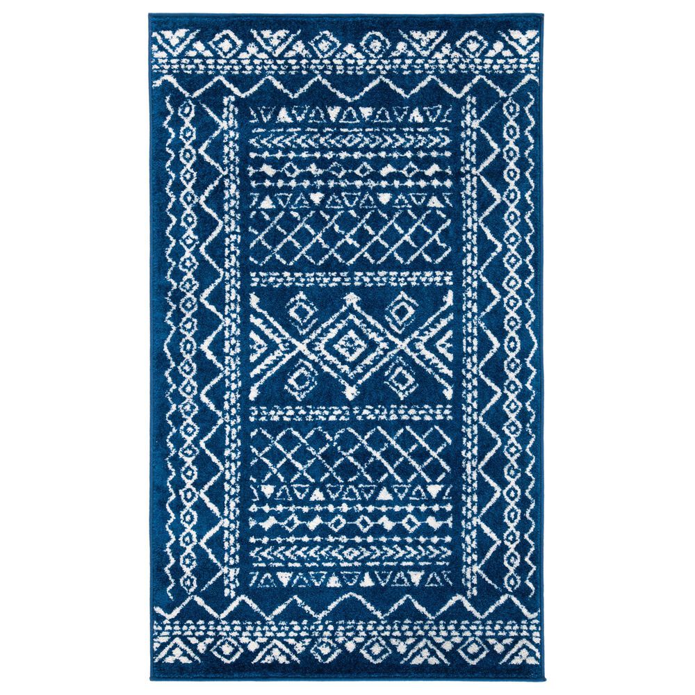 Safavieh Tulum Traditional 3" x 5" Navy and Ivory Area Rug, , large