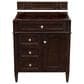 James Martin Vanities Brittany 30" Single Bathroom Vanity in Burnished Mahogany with 3 cm Victorian Silver Quartz Top and Rectangular Sink, , large