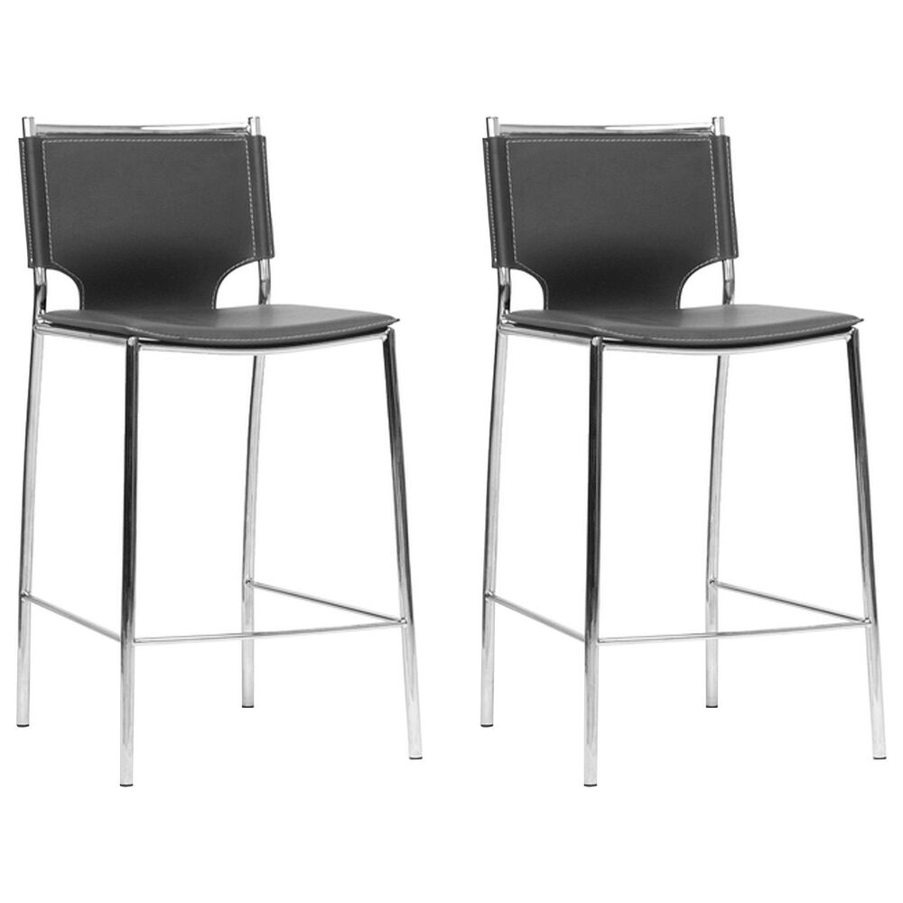 Baxton Studio Montclare Counter Stool in Chrome (Set of 2), , large