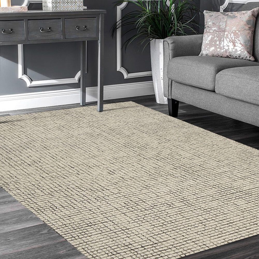 L&amp;R Resources Criss Cross Silver and Ivory 5' x 7'9" Area Rug, , large