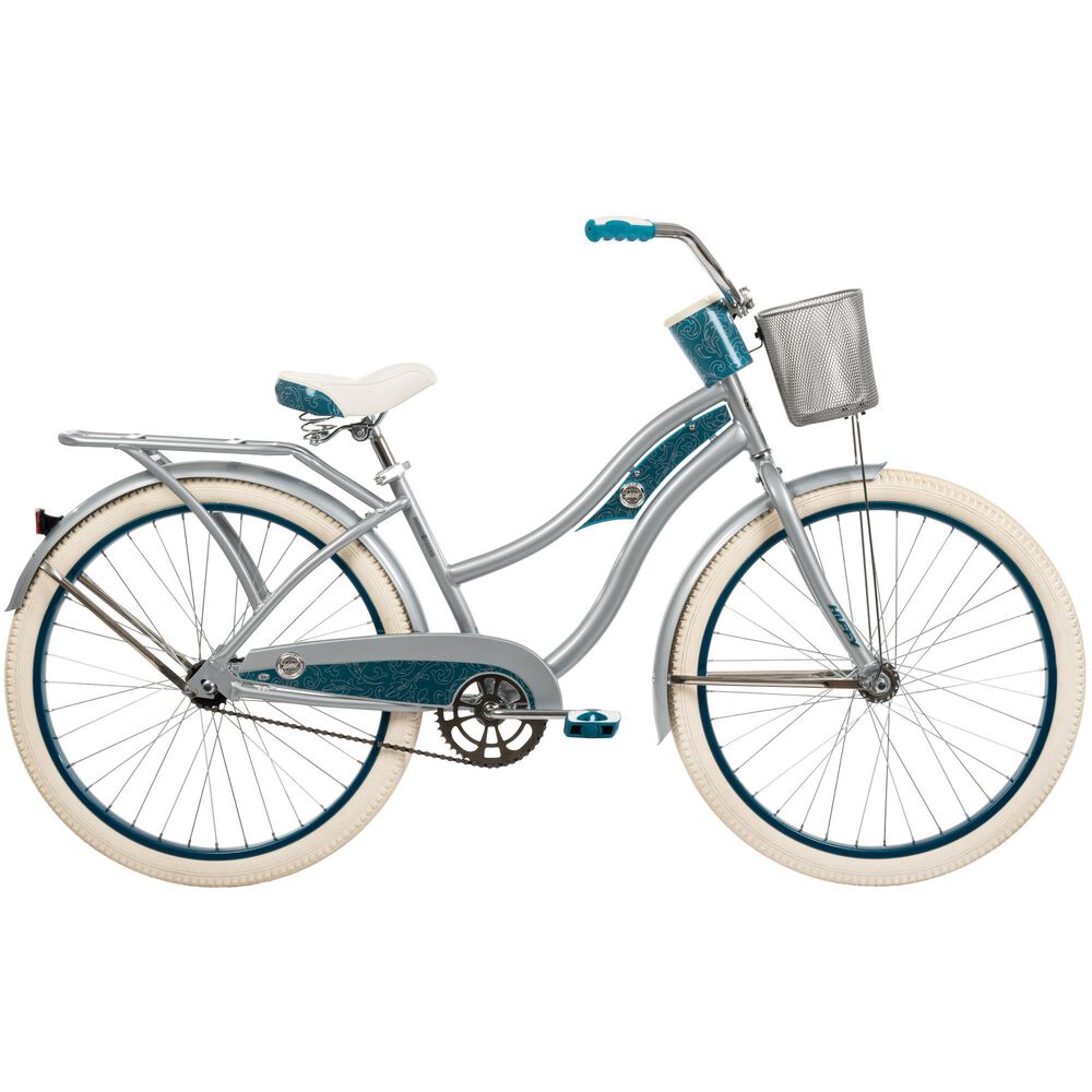 Huffy 26" Deluxe Cruiser Bike in Gloss Cool Silver, , large