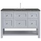 James Martin Vanities Breckenridge 48" Single Bathroom Vanity in Serenity Blue with 3 cm Parisien Bleu Quartz Top and Rectangular Sink, , large