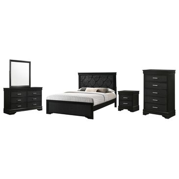 Crown Mark Amalia 5-Piece King Bedroom Set in Black, , large