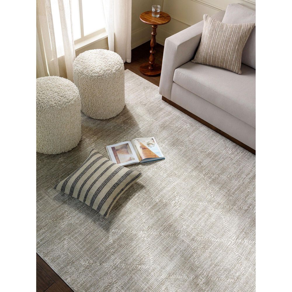 Surya Masterpiece Light Gray, Cream and Medium Gray 7'10" x 10'2" Area Rug, , large