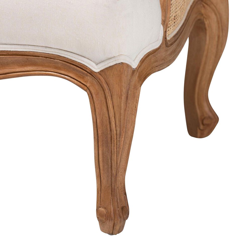 Baxton Studio Sylvestra Accent Chair with Honey Oak Frame in Beige, , large
