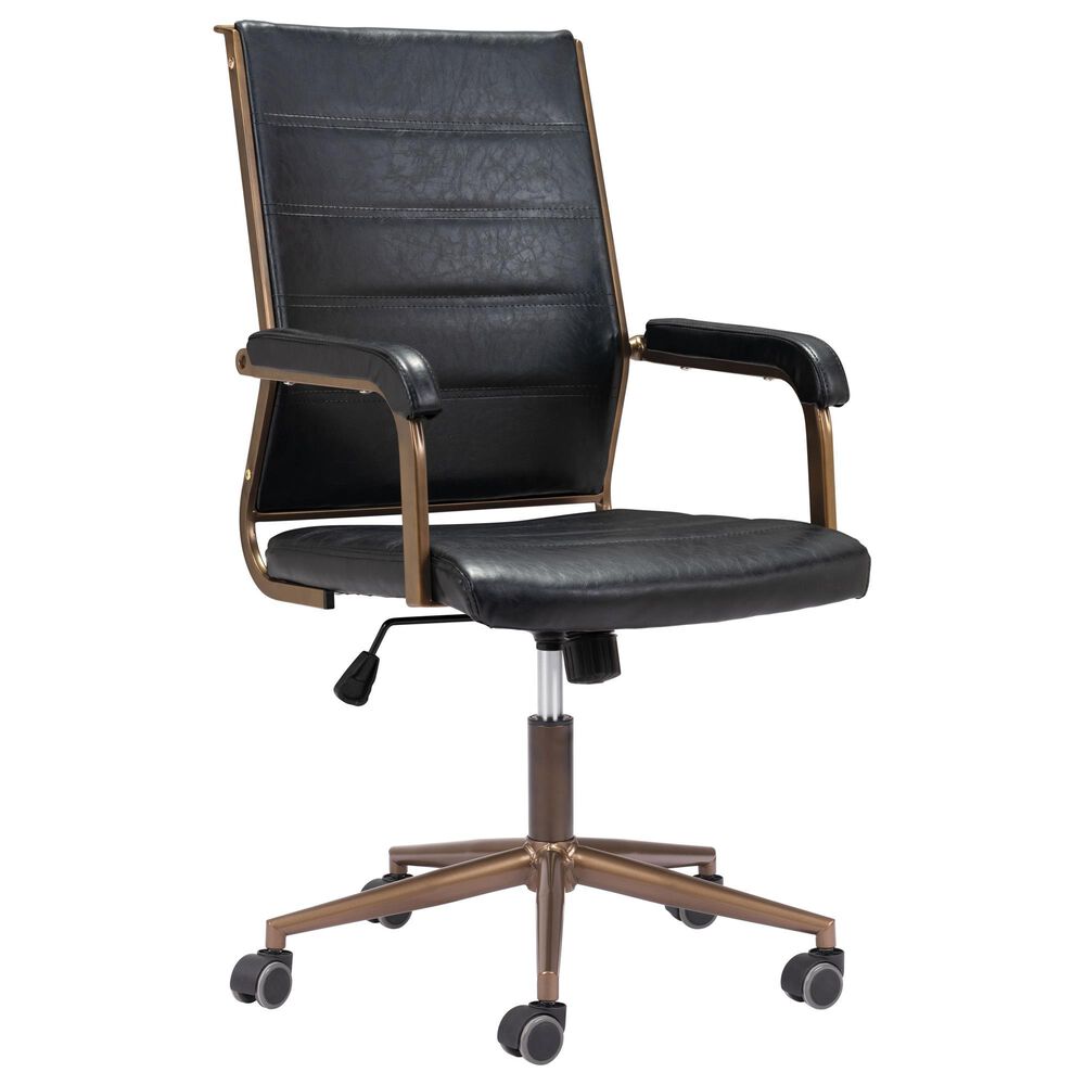 Zuo Modern Auction Office Chair in Vintage Black, , large