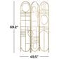 Maple and Jade 3-Panel Geometric Arched Room Divider Screen in Gold, , large