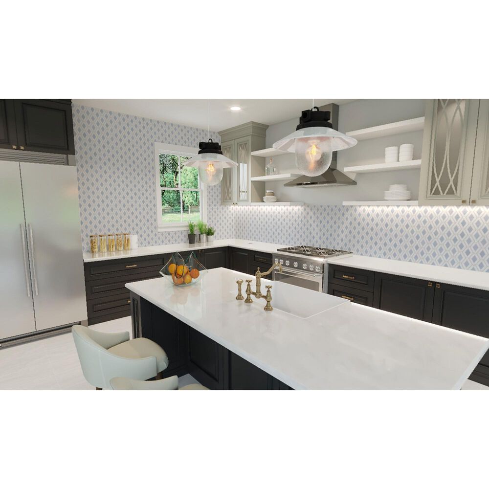 Soho Studio Elaine Azul 10" x 10" Marble Mosaic Sheet, , large