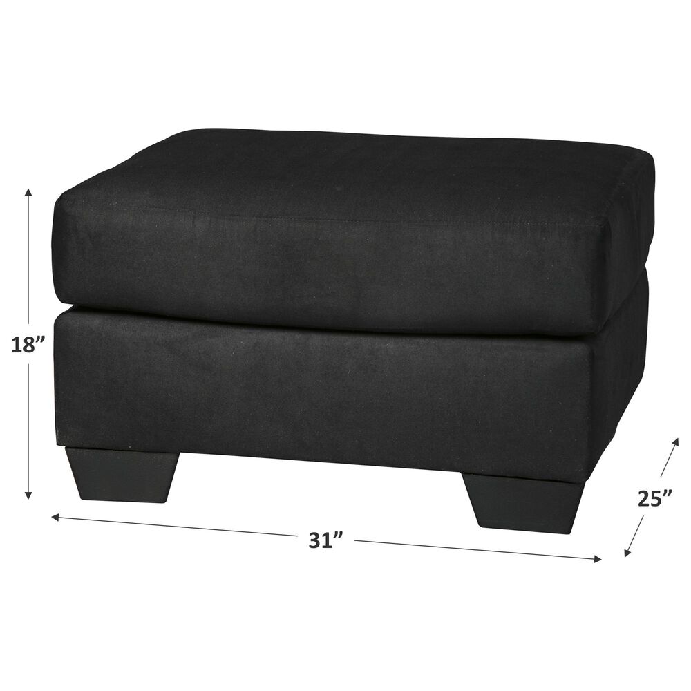 Ashley Darcy Standard Ottoman in Black, , large