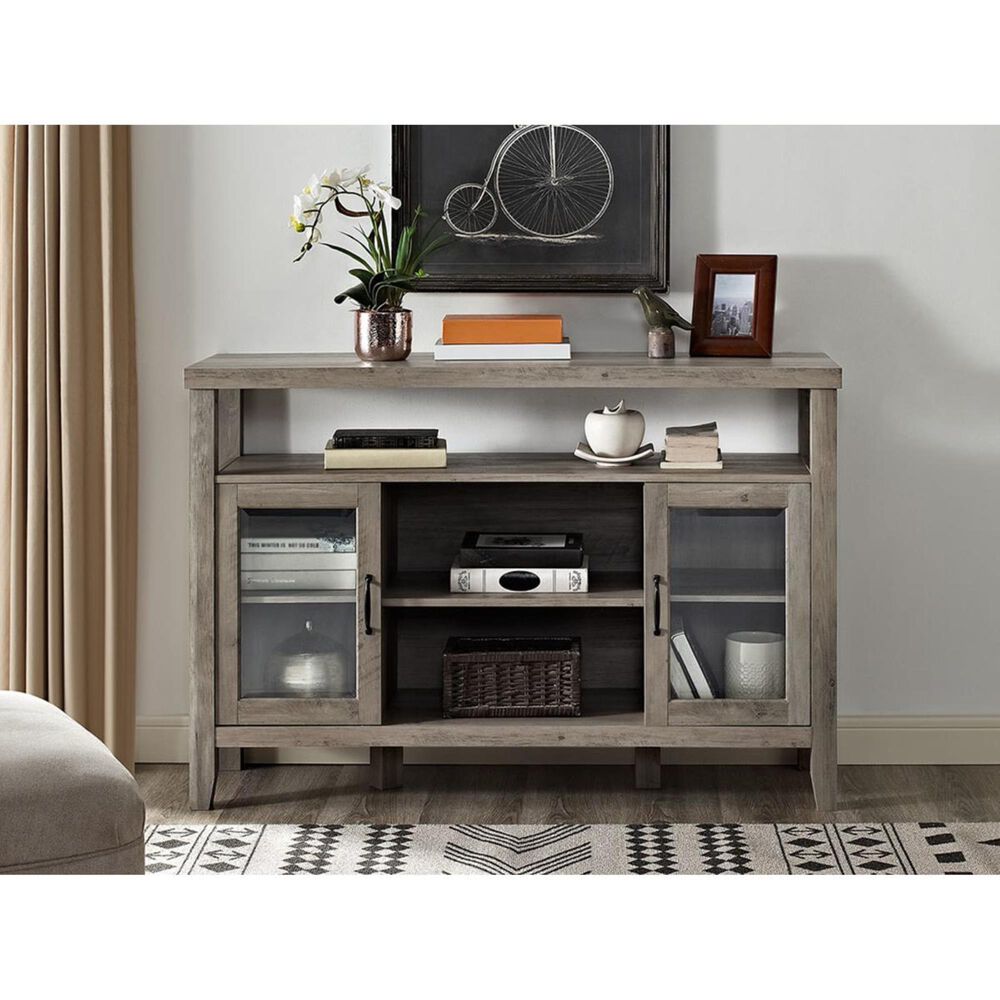 Walker Edison Jordan 52&quot; TV Stand in Grey Wash, , large