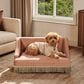 Jennifer Taylor Home Duchess 33" Medium Princess Pet Bed Sofa with Fringe Skirt in Peach Orange, , large