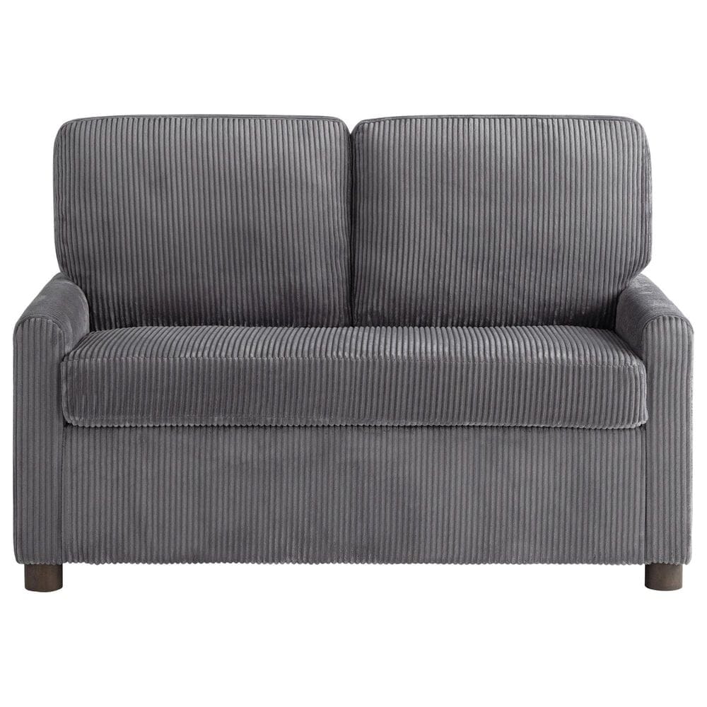 Lifestyle Solutions Drew Twin Loveseat Sleeper with Gray Cushion in Brown, , large