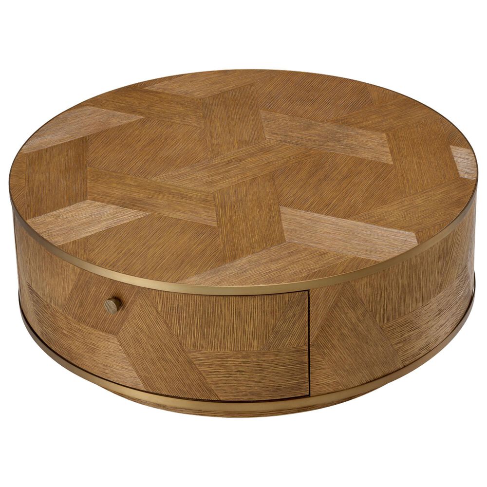 Eichholtz Velutto Coffee Table in Caramel and Brushed Brass, , large