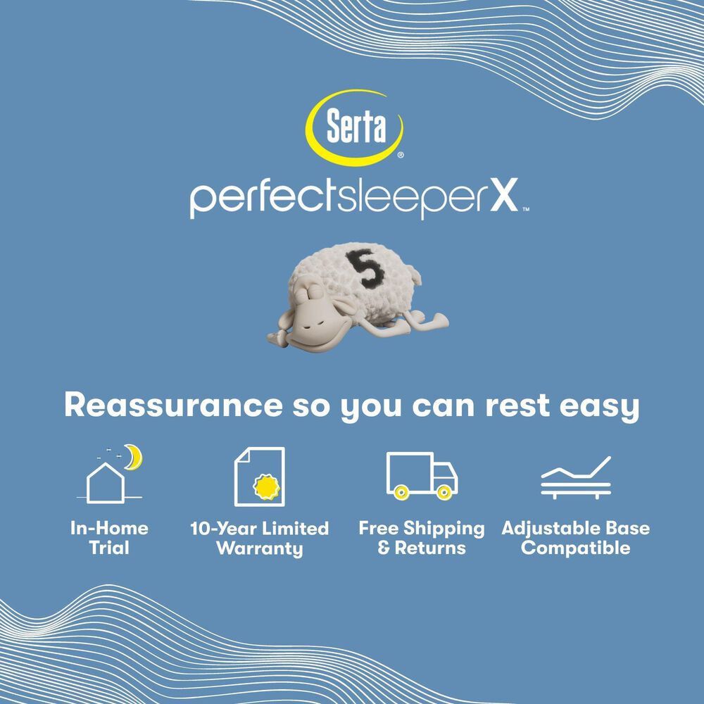 Serta Perfect Sleeper X Level One Knox Quilted Hybrid Plush Twin XL Mattress, , large