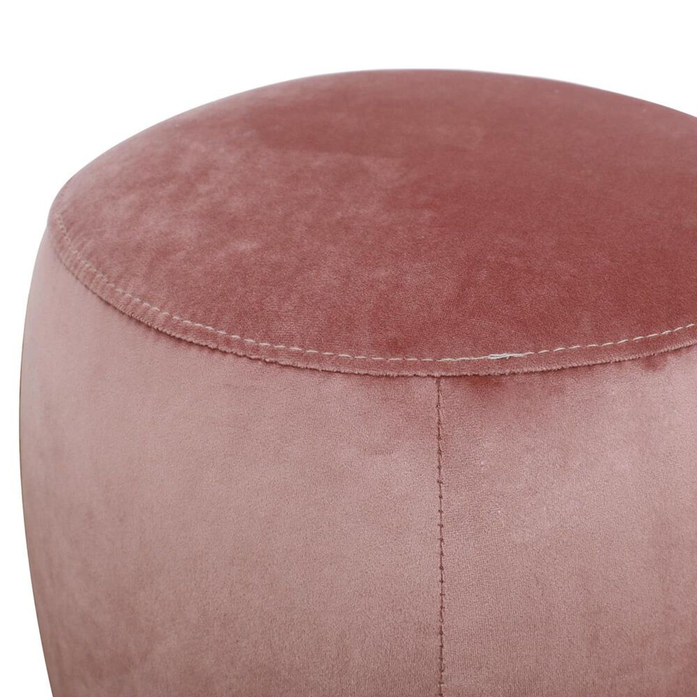 Tov Furniture Willow Velvet Ottoman in Salmon, , large