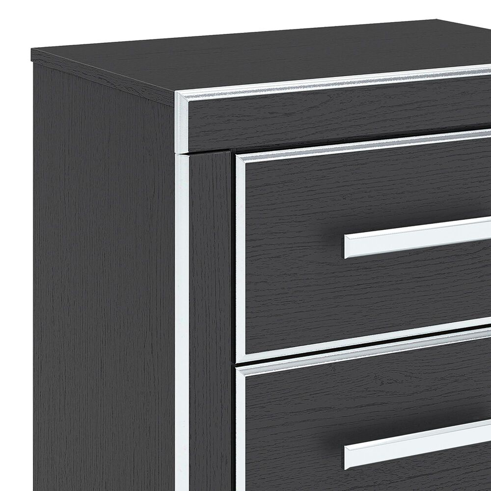 Ashley Zuraleus 2-Drawer Night Stand in Matte Black and Chrome, , large