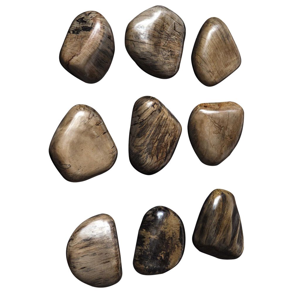 Uttermost Pebbles 5" x 6" Wood Wall Decor in Walnut Brown (Set of 9), , large