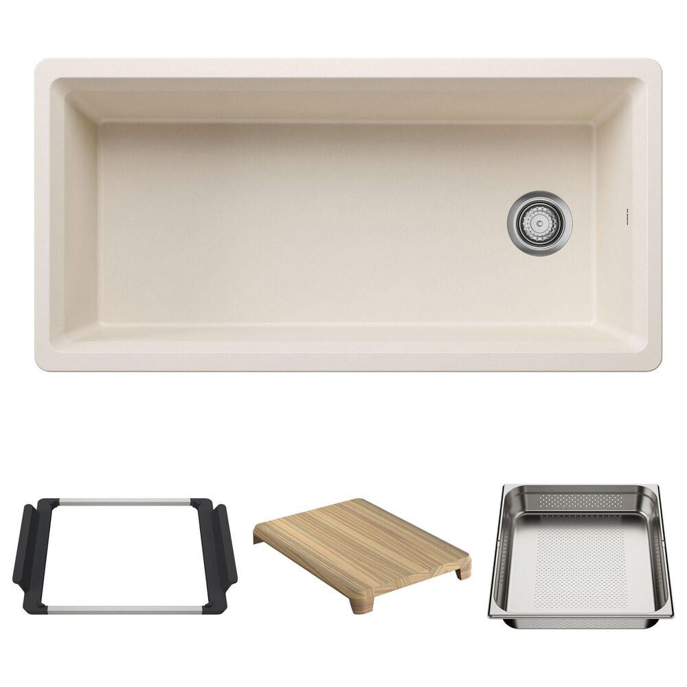 Blanco Inteos 39" Undermount Single Bowl Kitchen Sink in Soft White, , large