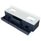 Lexora Home Castor 80" Double Bathroom Vanity in Blue with 2 cm White Quartz Top and Rectangular Sinks, , large