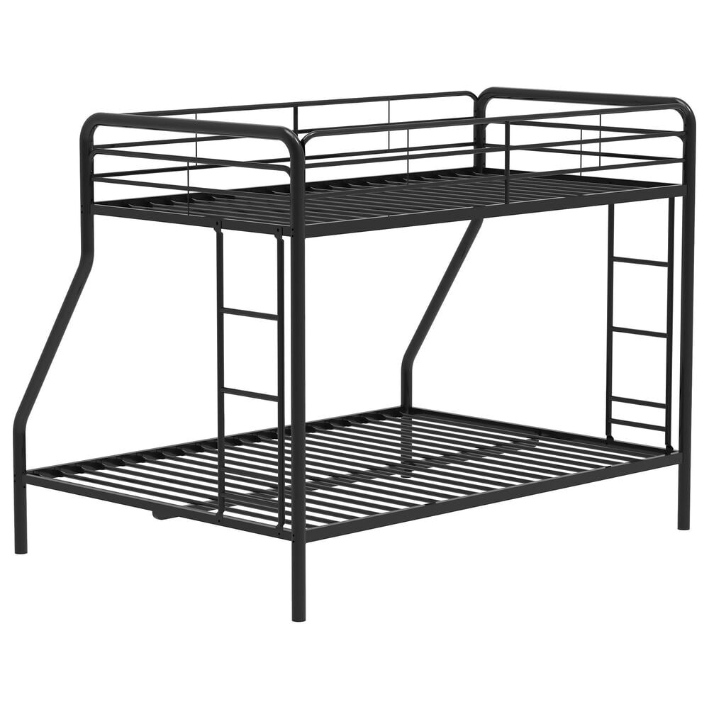 Pacific Landing Carson Twin Over Full Bunk Bed in Glossy Black, , large