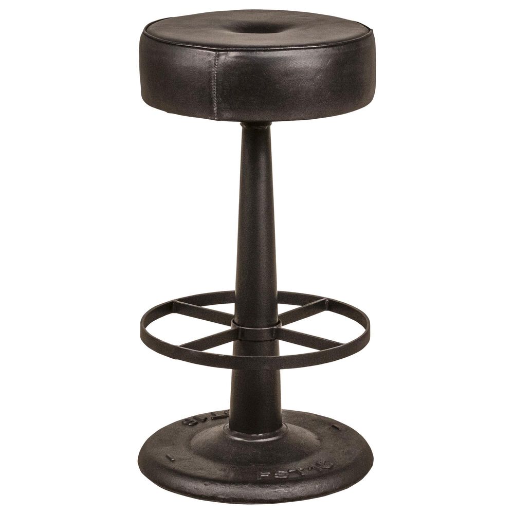 Stone Haven Gavin Counter Stool in Black Leather, , large
