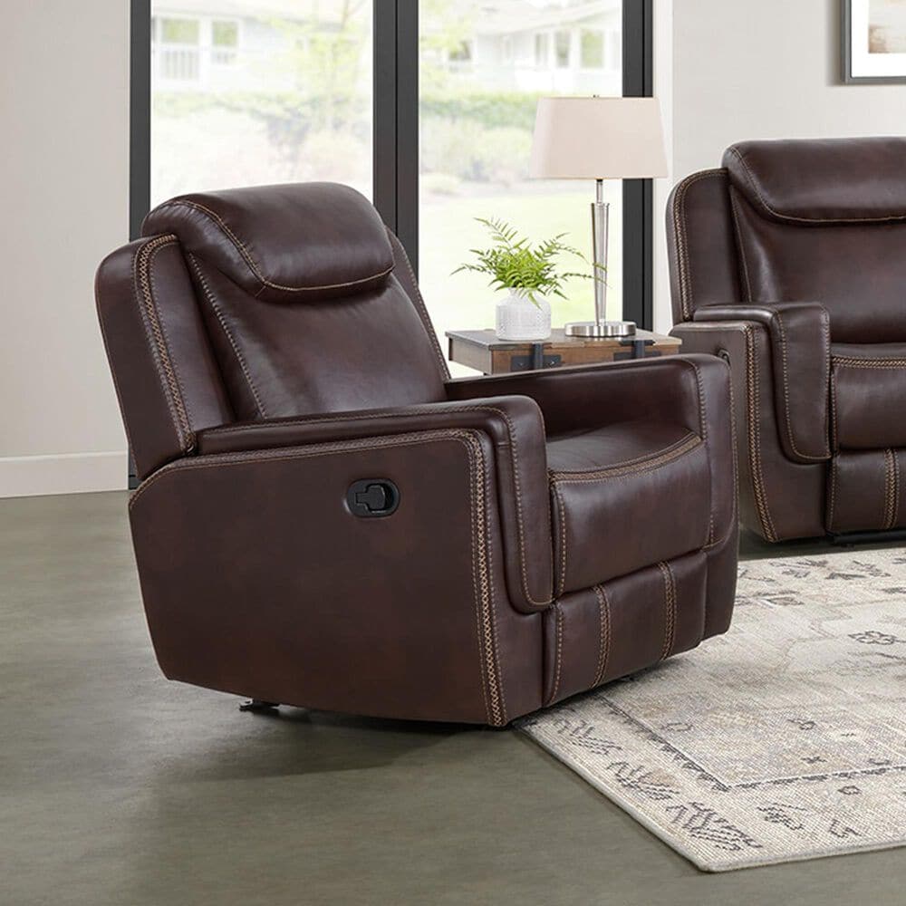 Mayberry Hill Panther Power Motion Glider Recliner in Neono Brown, , large
