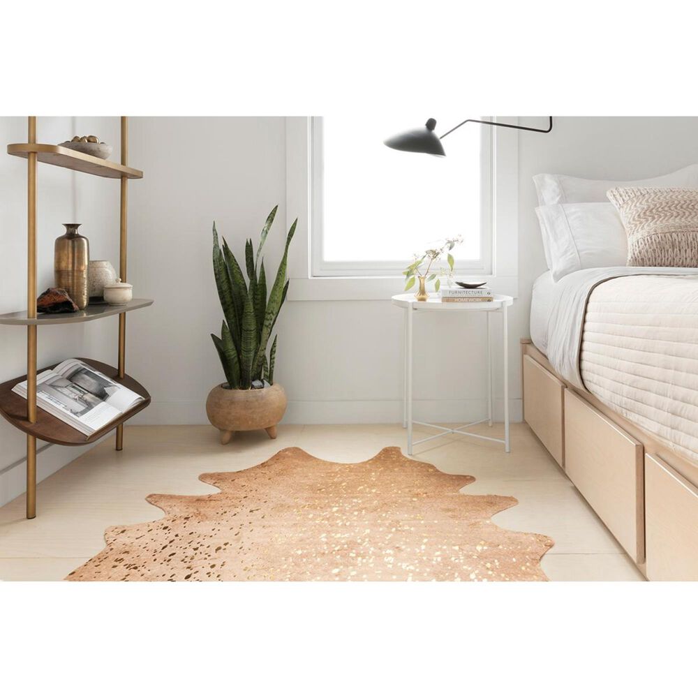 Loloi Bryce BZ-05 5&#39; x 6&#39;6&quot; Tan and Gold Area Rug, , large