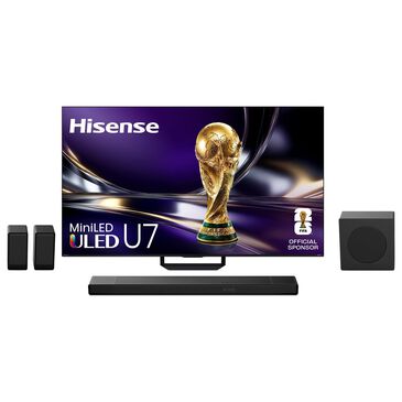 Hisense 75" Class U7 Series ULED Mini-LED 4K - Smart Google TV with 5.1.4 Channel Soundbar System in Black, , large
