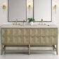 James Martin Vanities Emmeline 72" Double Bathroom Vanity in Pebble Oak with 3 cm Eternal Jasmine Pearl Quartz Top and Rectangular Sinks, , large
