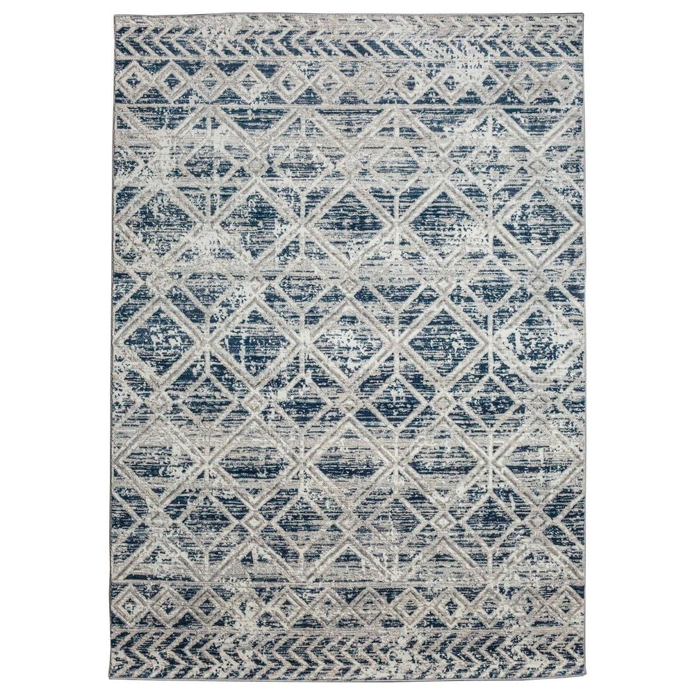 Radici USA Livigno Southwestern 3"3" x 4"11" Blue Area Rug, , large