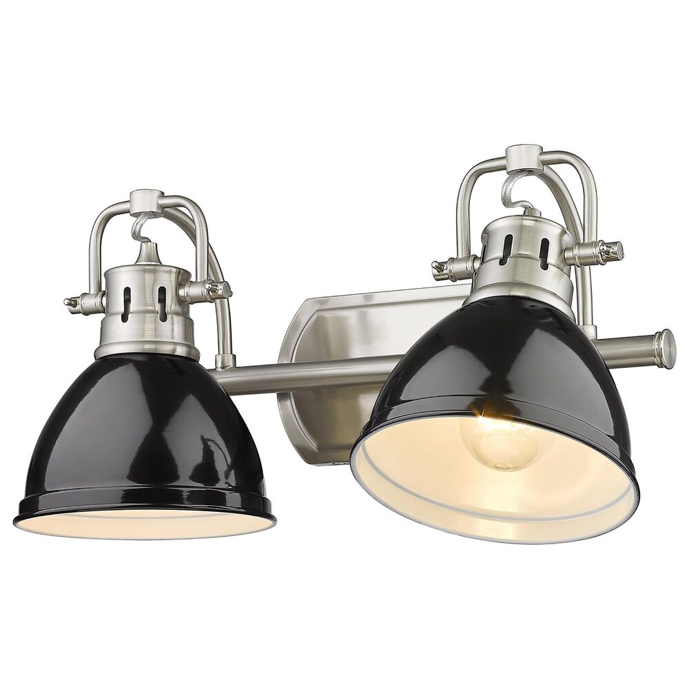 Golden Lighting Duncan 2-Light Bath Vanity in Pewter and Glossy Black, , large