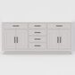 Lexora Home Abbey 72" Double Bathroom Vanity in White Oak with 2 cm White Quartz Top and Rectangular Sinks, , large