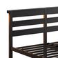 Hearth and Haven Full Metal Bed with RGB Lights and Storage Shelf in Black, , large