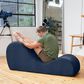 Jaxx Avana Chaise Lounge Yoga Chair in Ink Blue Velvet, , large