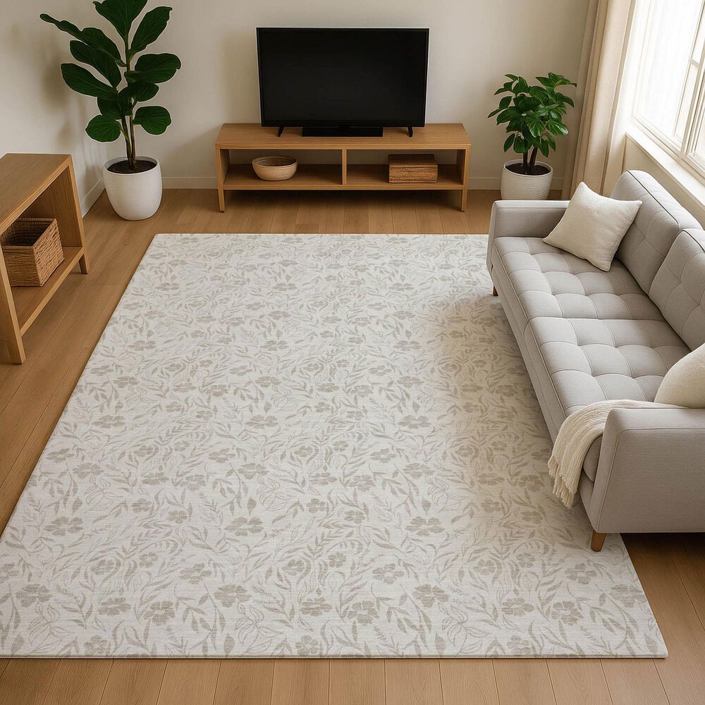 Dalyn Rug Company Soft Essentials Floral Linen 10' x 14' Indoor/Outdoor Area Rug, , large