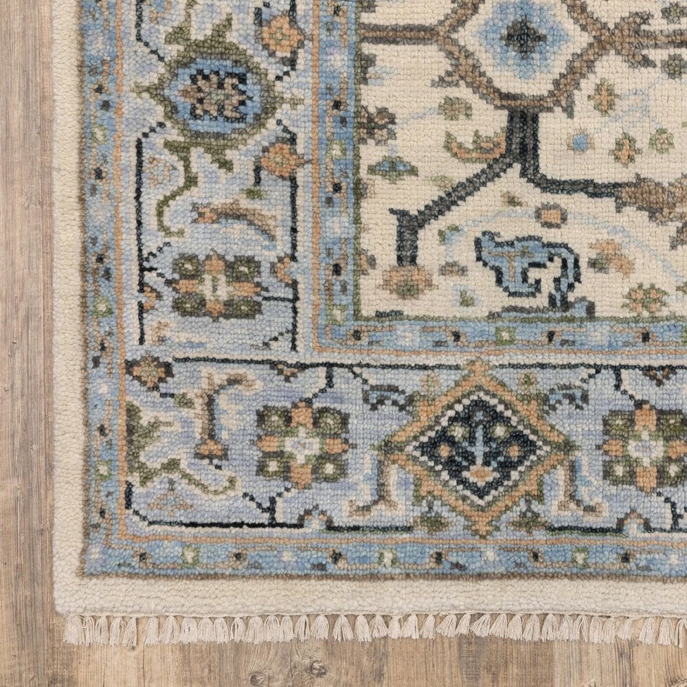 Oriental Weavers Majorca Ivory and Blue 6&#39; x 9&#39; Area Rug, , large