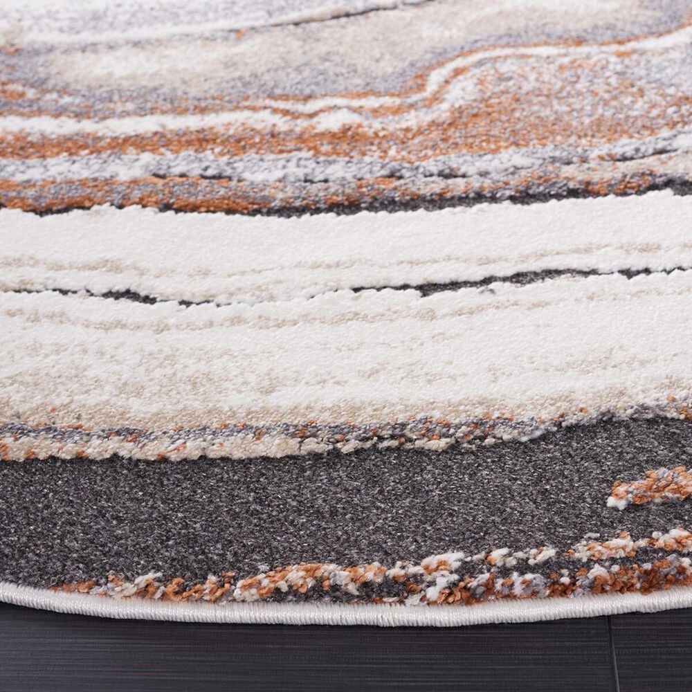 Safavieh Cyrus Shag CYR134F CYRUS SHAG 6&#39;7&quot; Round Grey and Rust Area Rug, , large