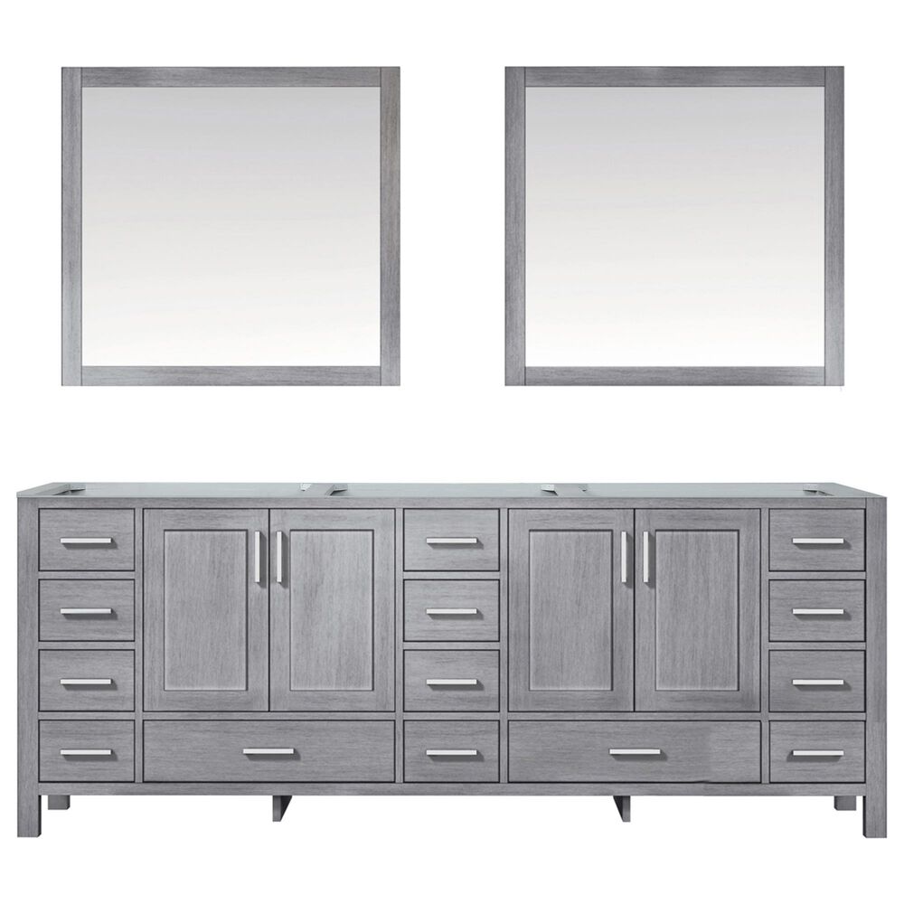 Lexora Home Jacques 84" Double Bathroom Vanity and Mirrors in Distressed Grey, , large