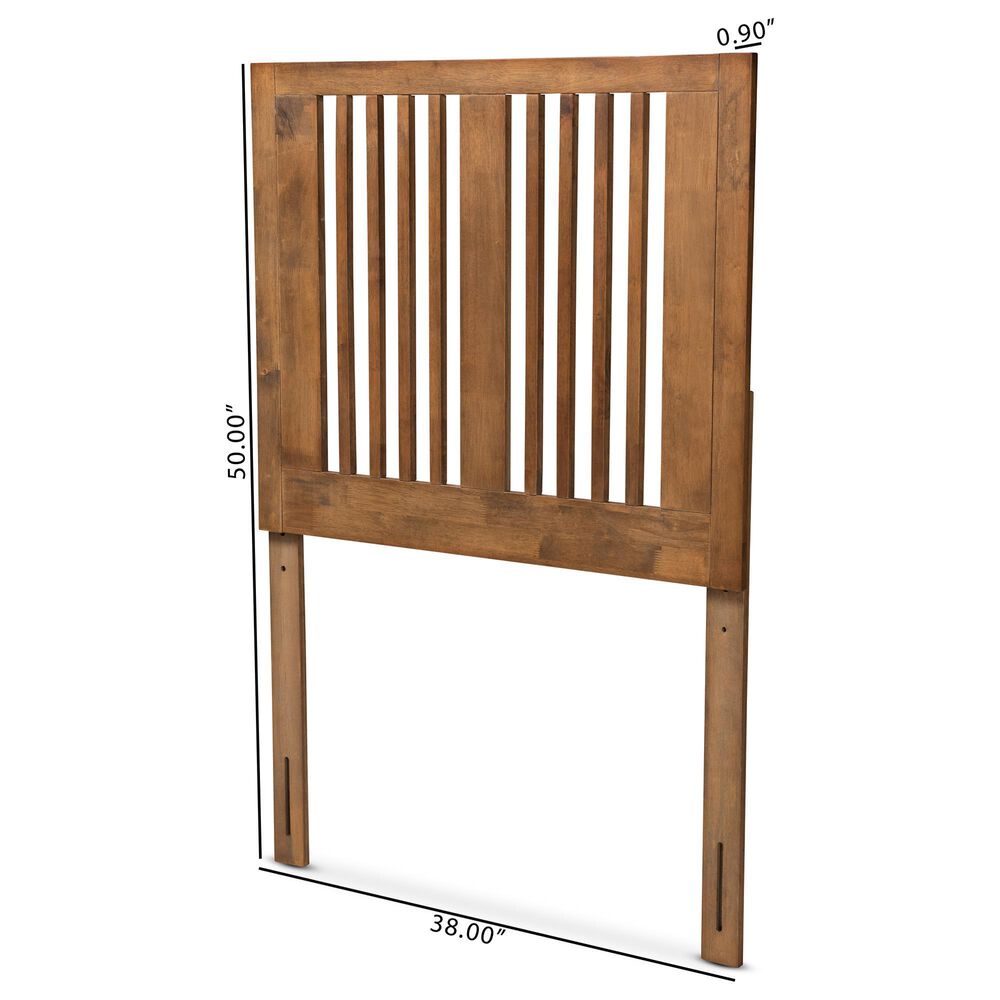 Baxton Studio Harena Twin Slat Headboard in Ash Walnut, , large