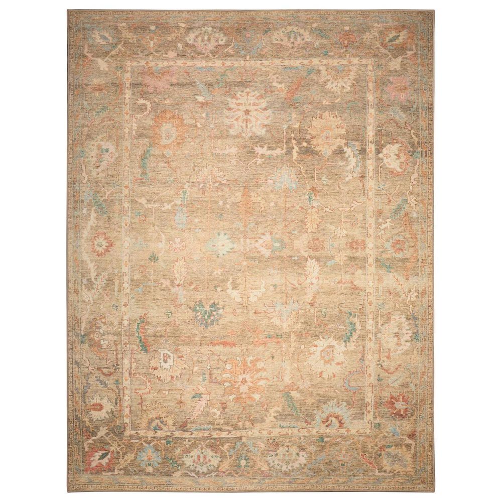 Nourison Vintage Washables Taupe and Multicolor 7"10" x 9"10" Area Rug, , large