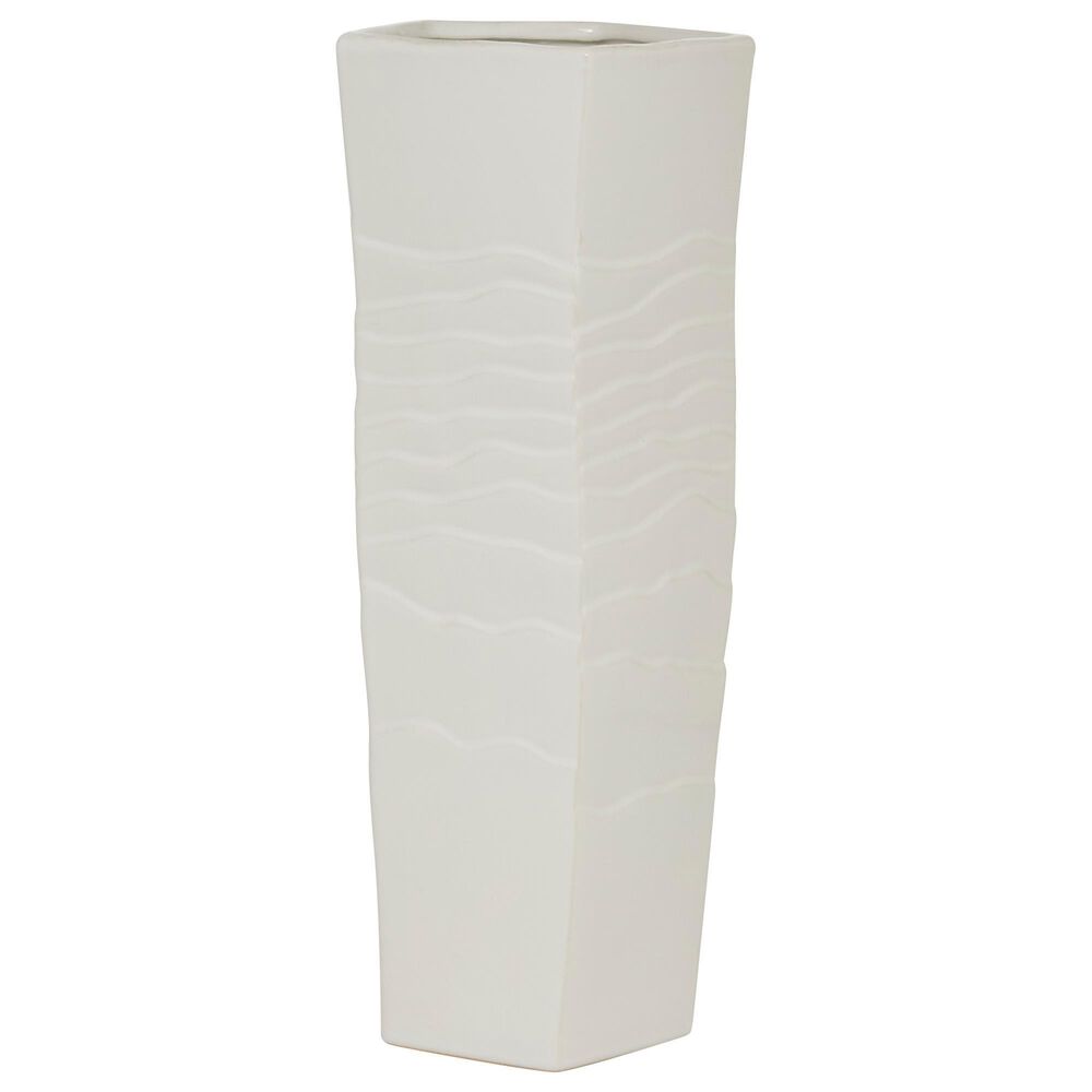 Maple and Jade 16" Ceramic Vase in White, , large