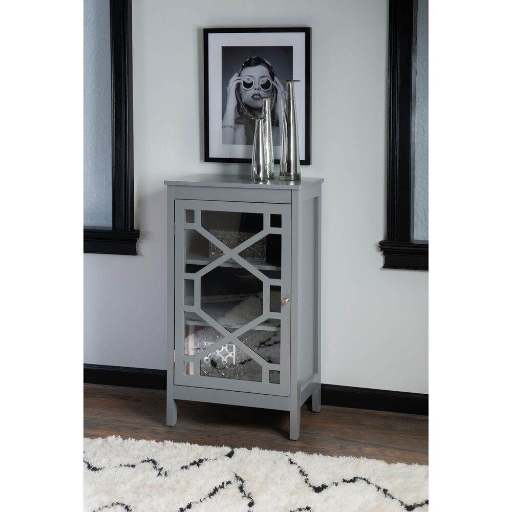 Linon Home Decor Fetti Small Cabinet in Grey, , large