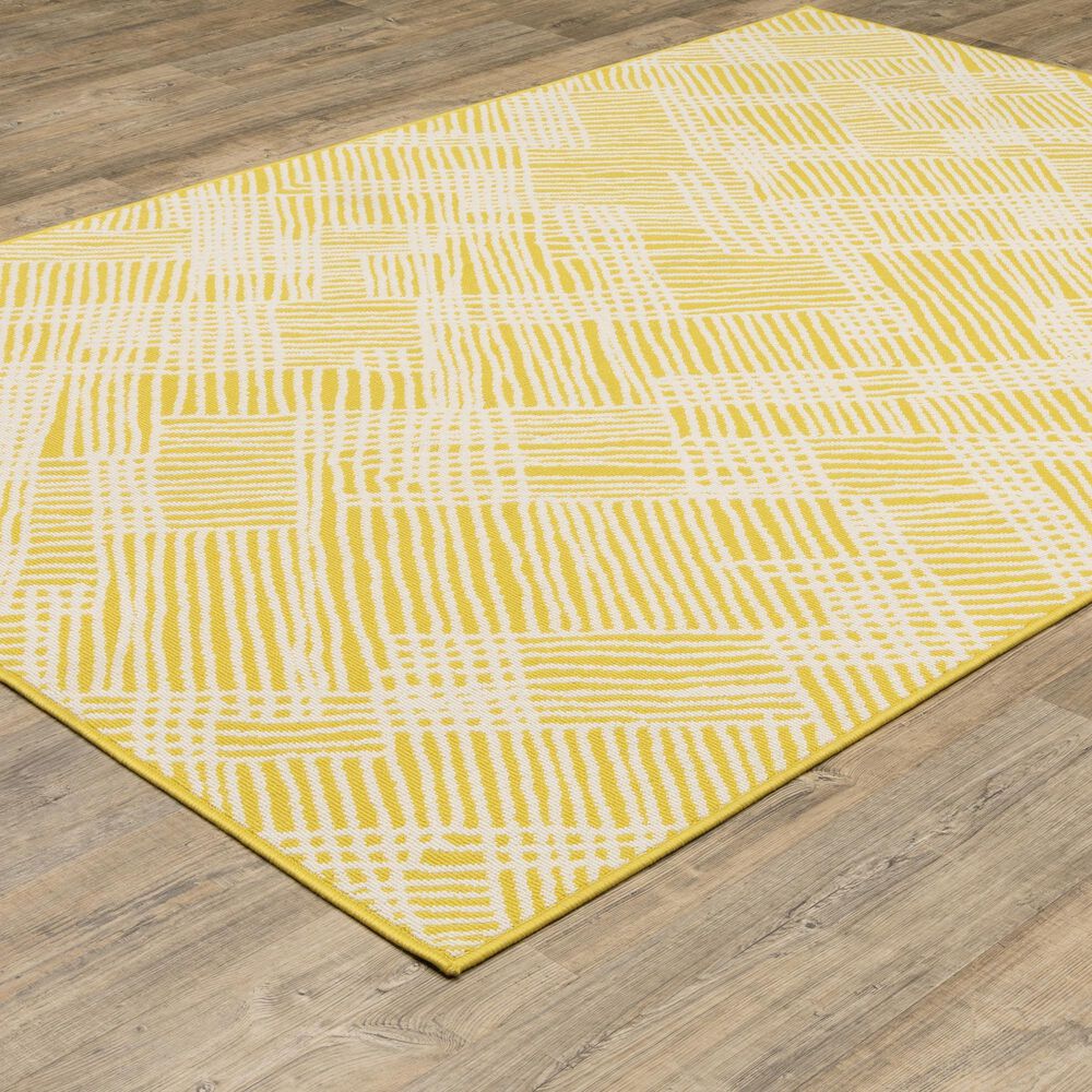 Oriental Weavers Havana Yellow and Ivory 7'10" x 10' Indoor/Outdoor Area Rug, , large